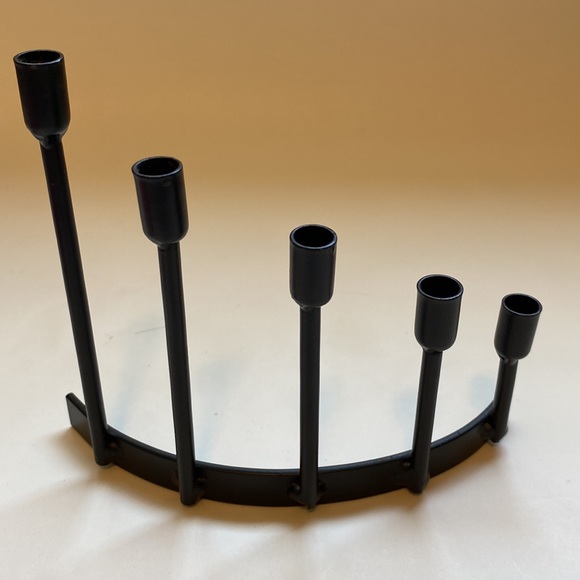 Danish Inspired Black Metal Candle Holder - Picture 2 of 2